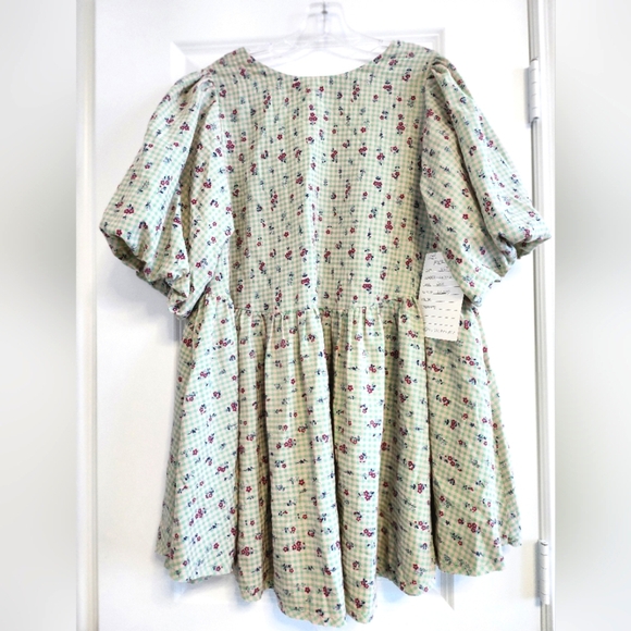 easel Dresses & Skirts - Easel Womens Oversized Gingham Babydoll Dress With Flowers size Medium